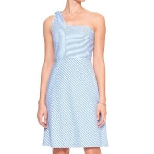 Banana Republic One Shoulder Striped Dress, Size 0